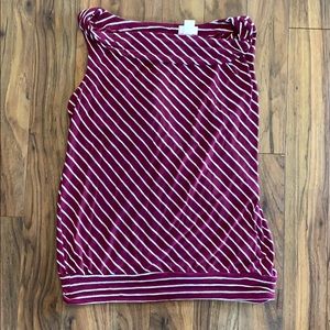 Motherhood maternity maroon and white tank top.